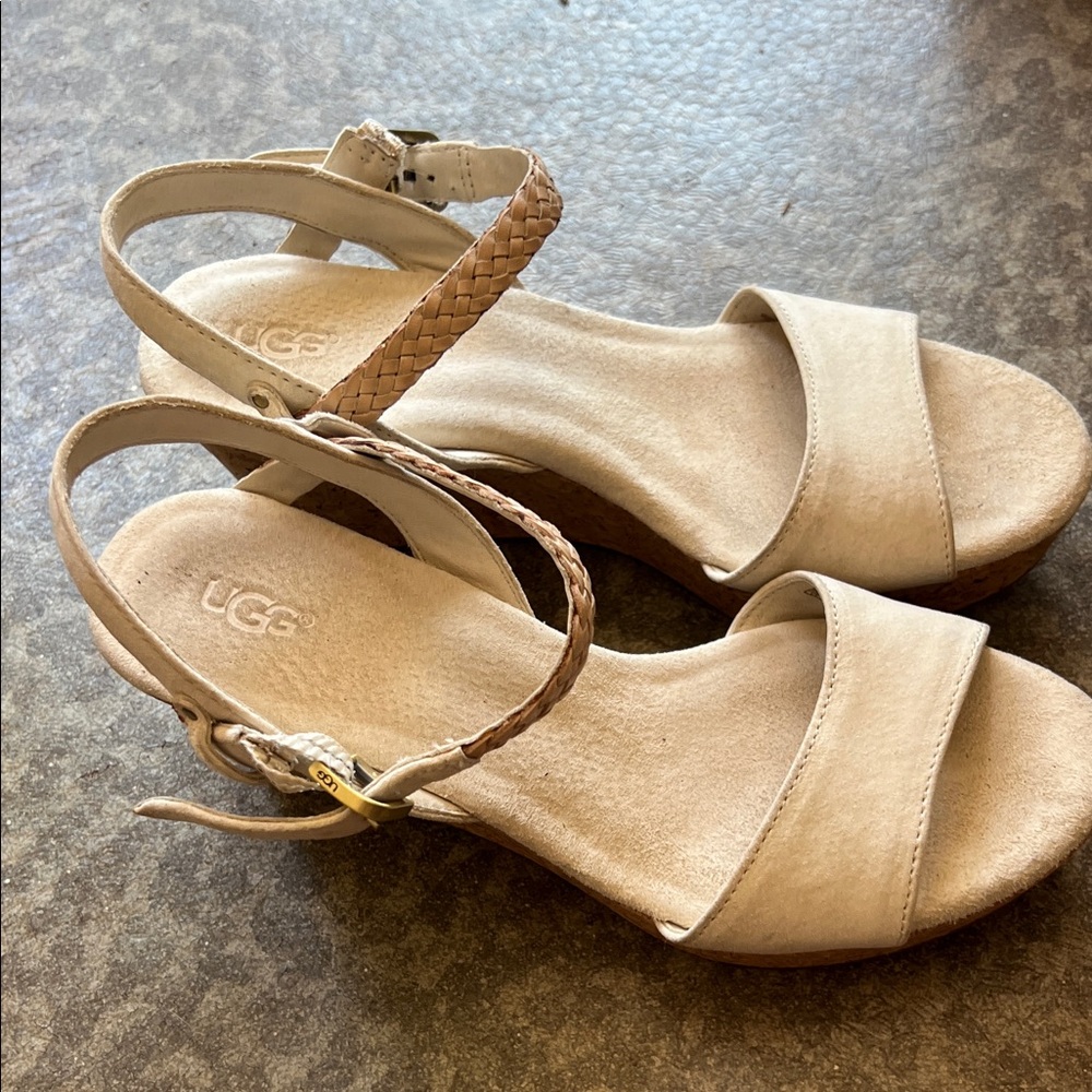 UGG Women's Tan and Cream Sandals